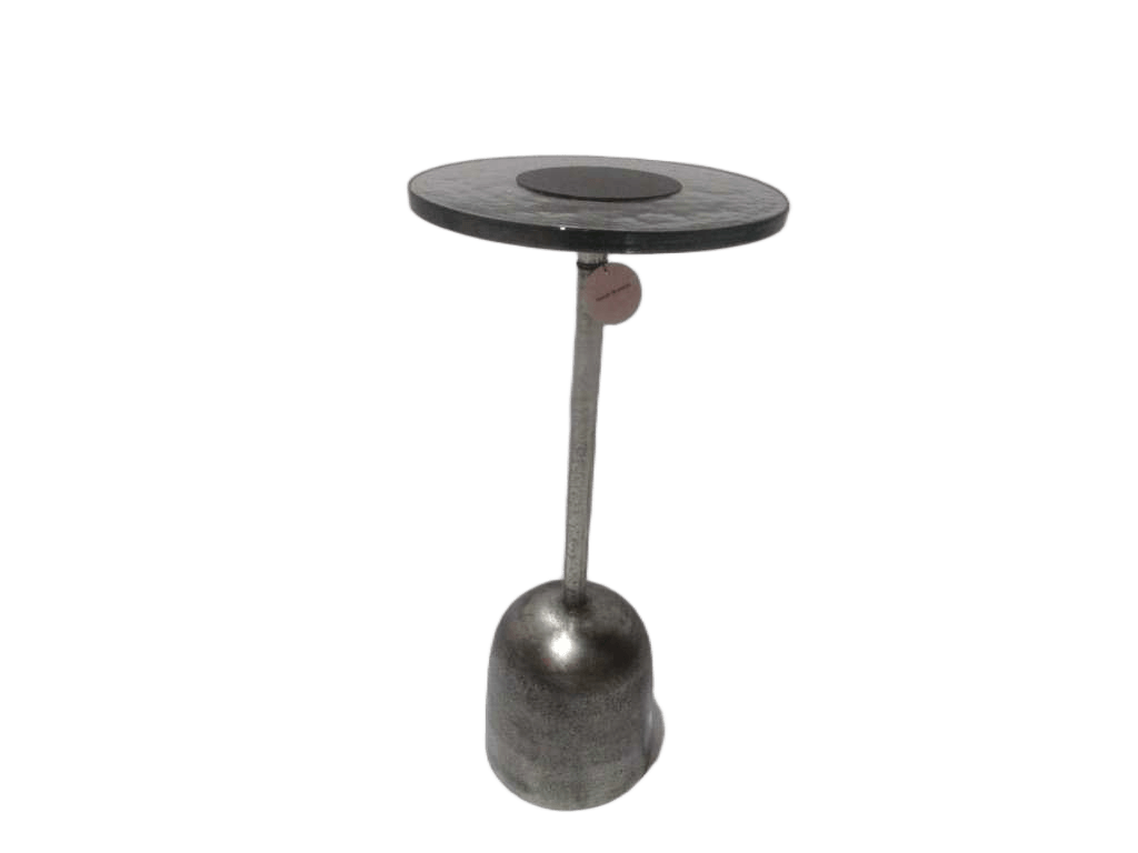 End Table Metal Alu Base With Glass Top