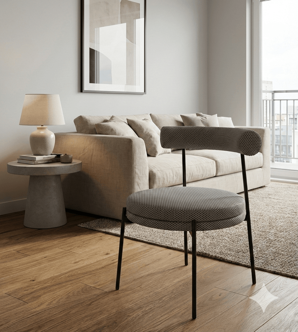 Chair Kd With Fabric W57*d53*h77cm Grey Fabric Wz3050-11 - Legs Black
