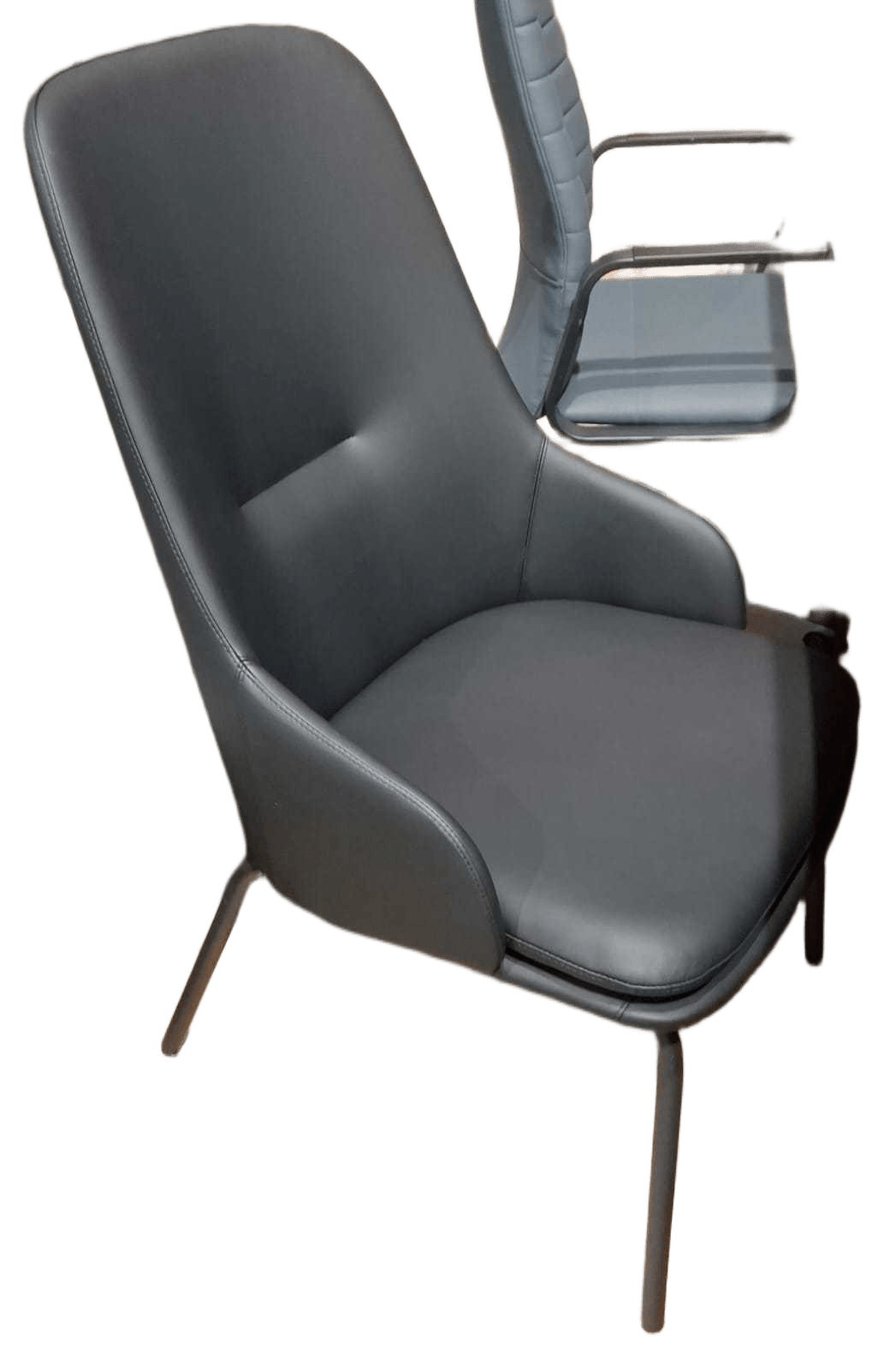 Visitor Chair Pu+iron Base 169 Black 56.5*71*96 2cl=