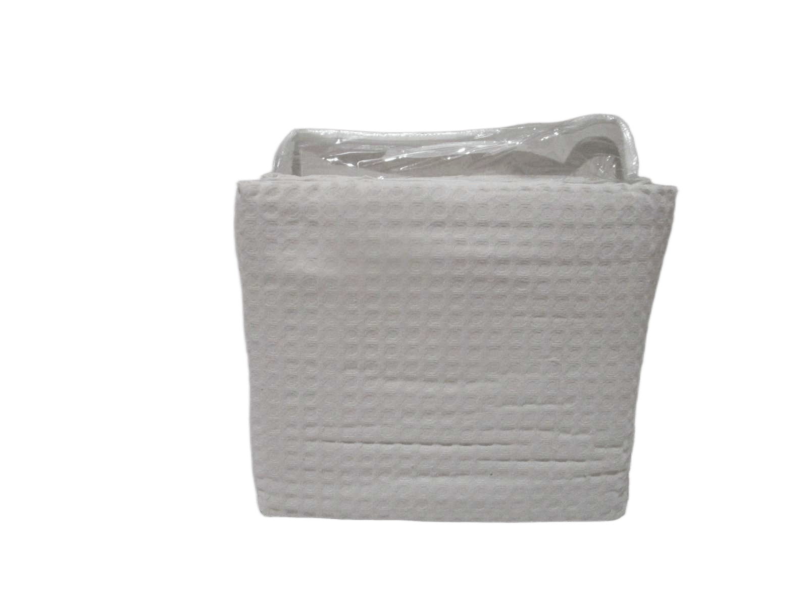 Bed Linen 3 Pcs Set: Duvet Cover 240x260cm Waffle 75% Cotton And 25% Polyester 280 Gsm With 12 Buttons + 2 Cushion Covers 50x70cm Flap Closure - Pvc Bag With Zipper And Handle And Inlay Card Packaging