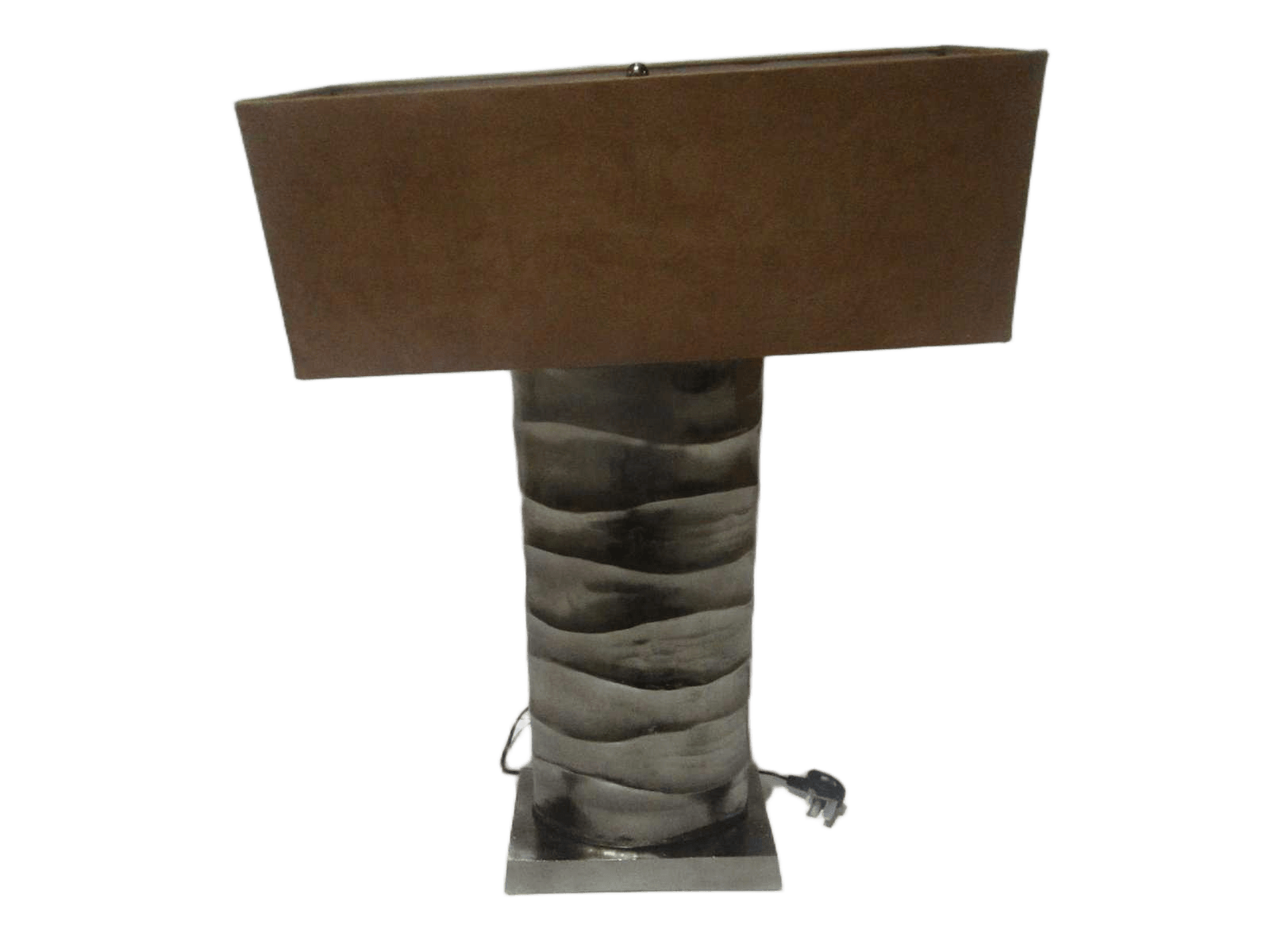 Table Lamp Aluminium + Polysuede Lampshape With Bulb