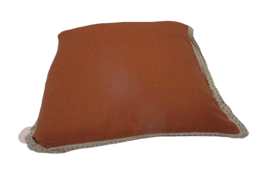 Cushion 50%linen 50% Cotton With Border 100% Linen 180 Gsm - Filling 500gr Vaccum Packing