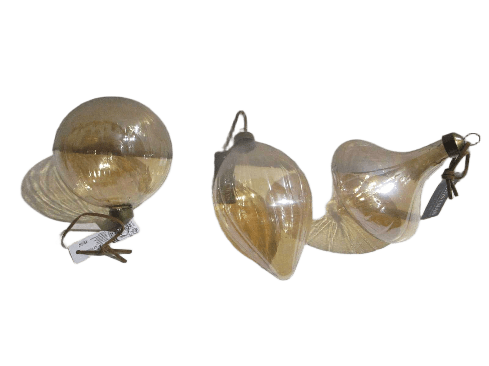 Ornament Glass 100mm 3ass Shap