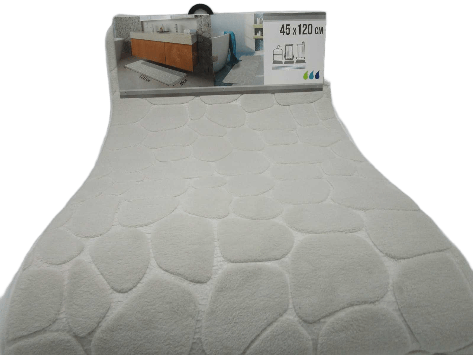 Bathmat Memory Microfiber Pebble 45x120 Cm - Natural