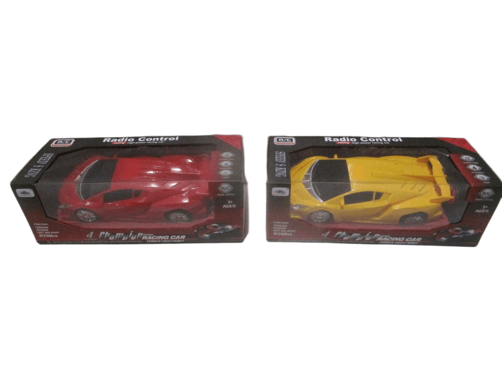 Remote Control Car Function:forward,reverse,left,right 27mhz 4 Channel Plastic 2 Colors Ass Packing: Color Box Red Yellow 22x9.2x5.5cm