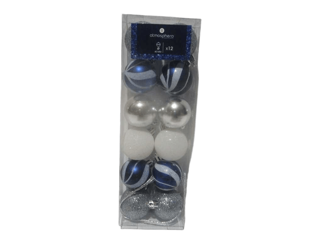12 X 40mm Balls Xmas