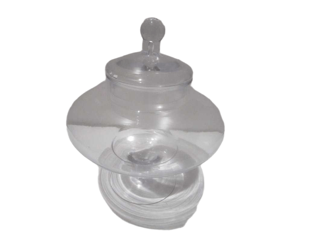Vase Glass W Lid Clear Clear 14.5*28.5