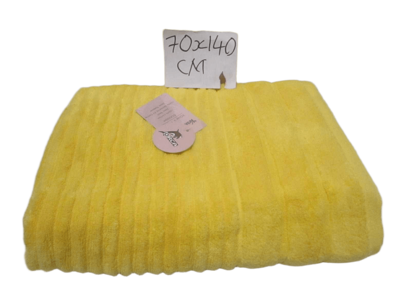 Towel Verna - Plain Dyed Dobby Terry - Zero Twist Cotton Yarn - Narrow Ribbed Pattern - 500 Gsm - Single Ply