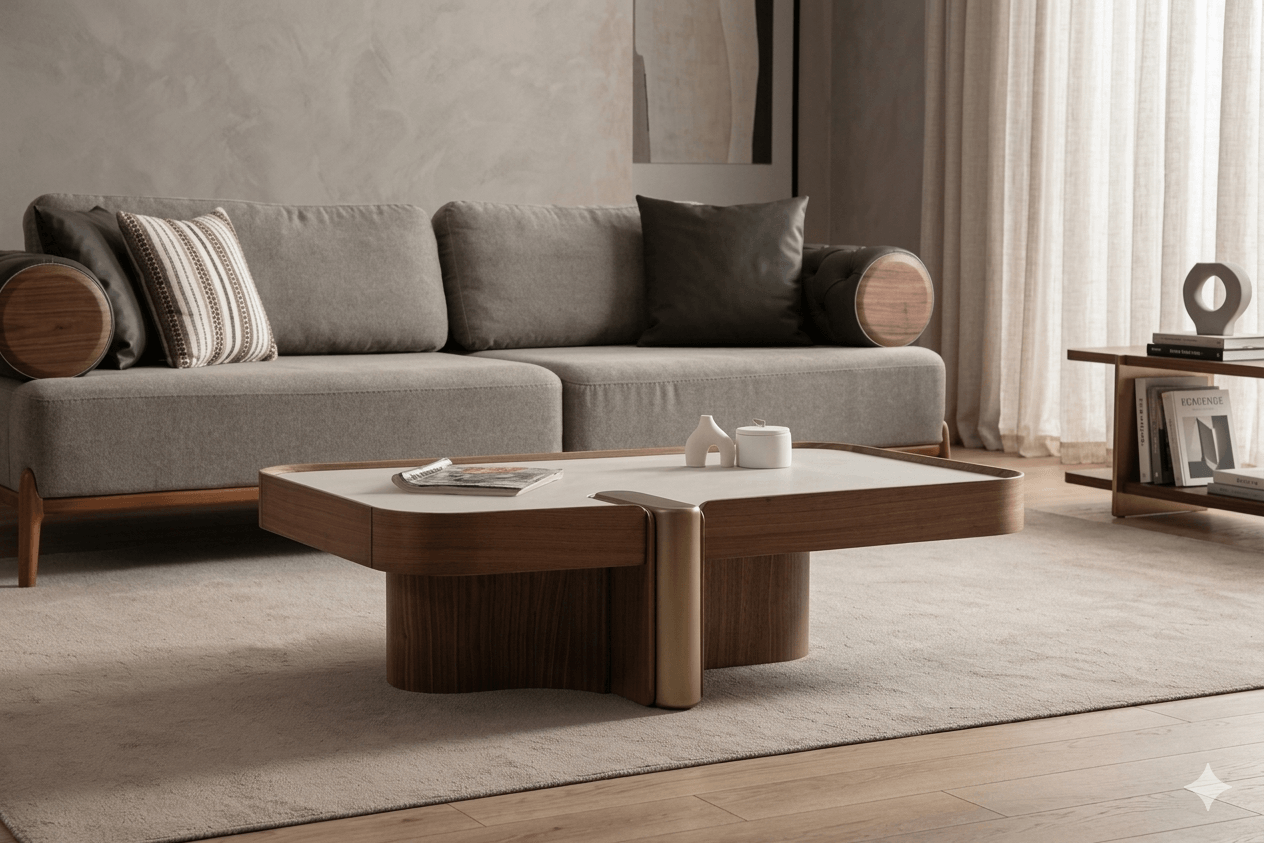 Coffee Table American Walnut 124x34x83cm