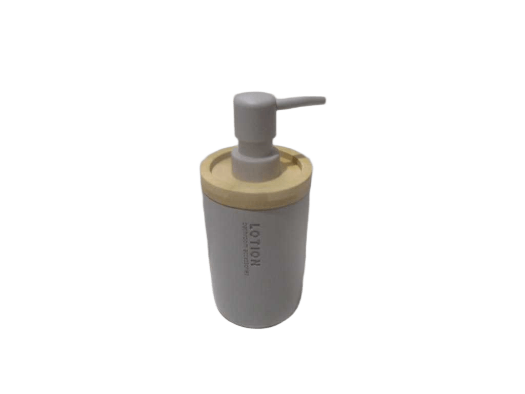 Dispenser Polyresin Soap 280 Ml - Gris Clair/Bambou