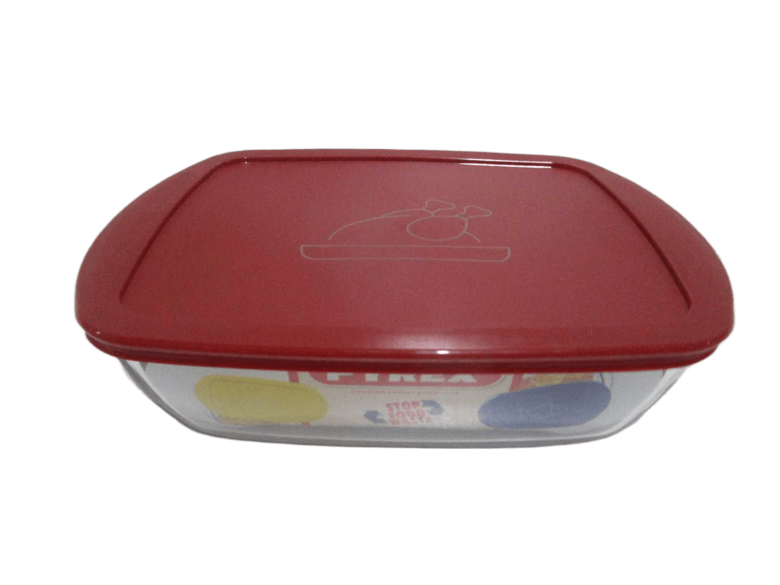 Storage Dish Rectangular With Lid Red 28x20x8cm