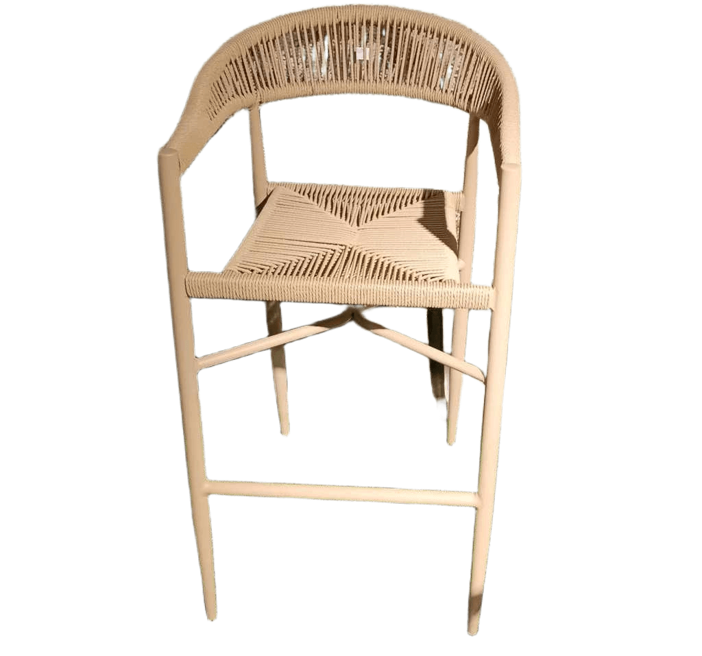Bar Chair Alu Tube 32x1.2mm Pe Rattan 8pcs/Stack Beige Alu Wm-Cs30-001 Pe Wm-Cs003-013 W55xd60xh105cm