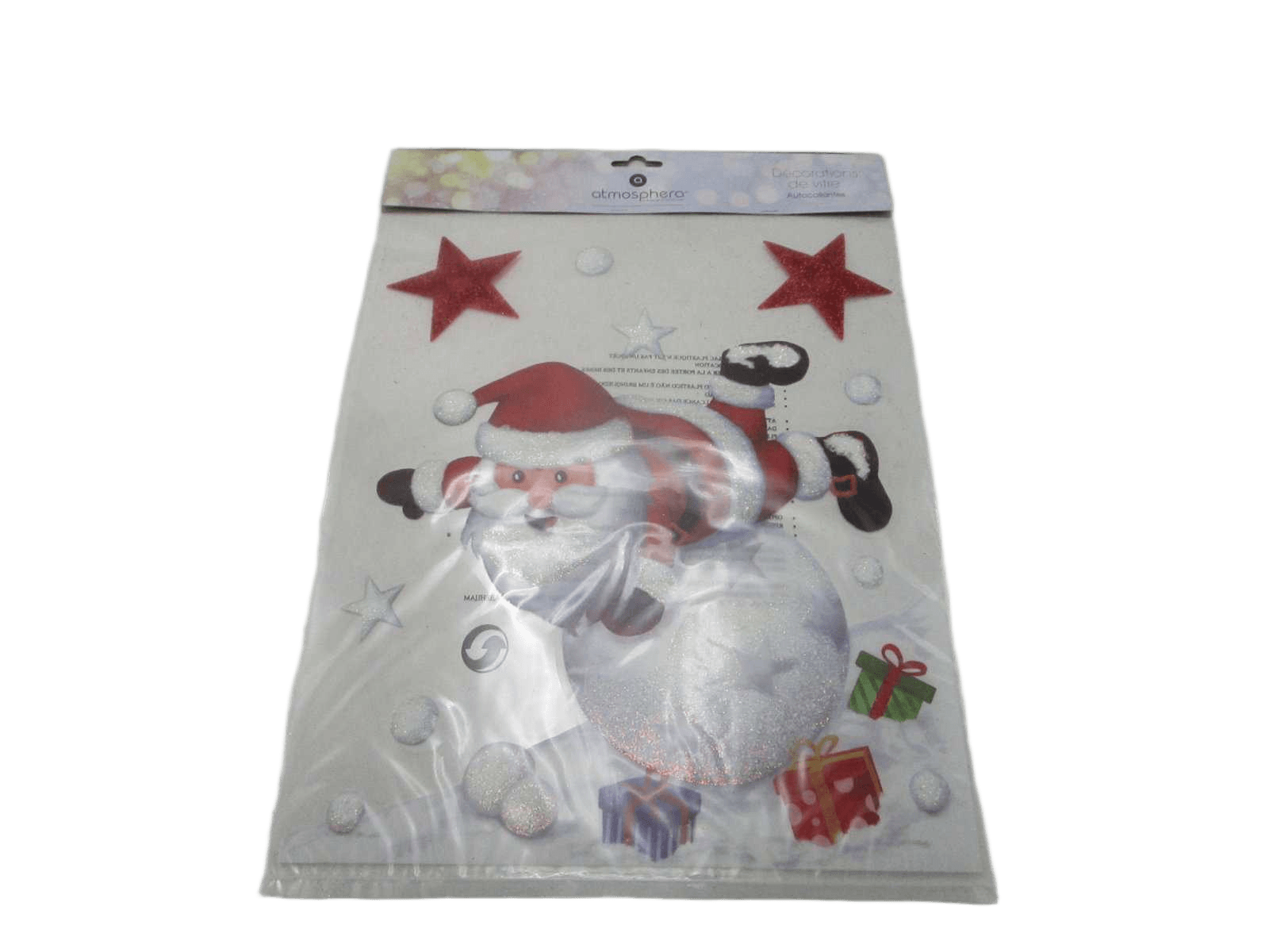 Christmas Glitt Sticker Santa 2ass