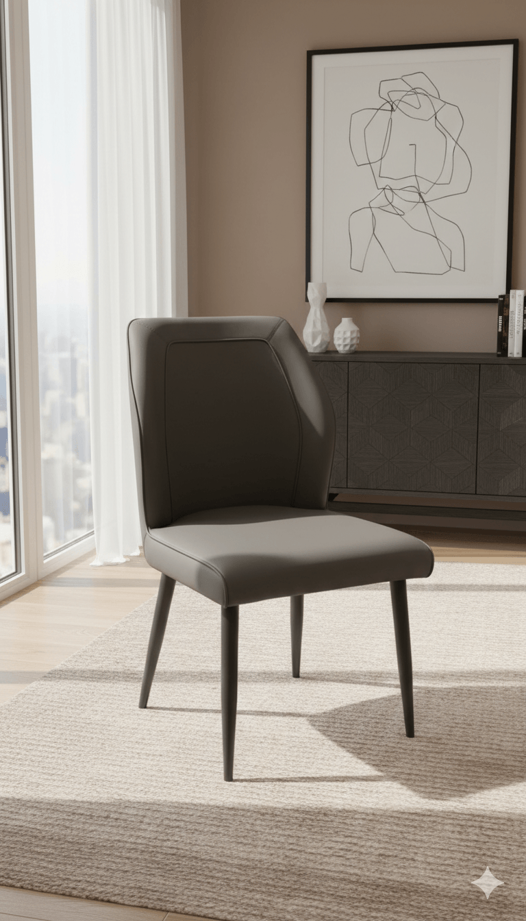 Dining Chair With Black Feet Pu X86 Dark Grey 59*48.5*89.5