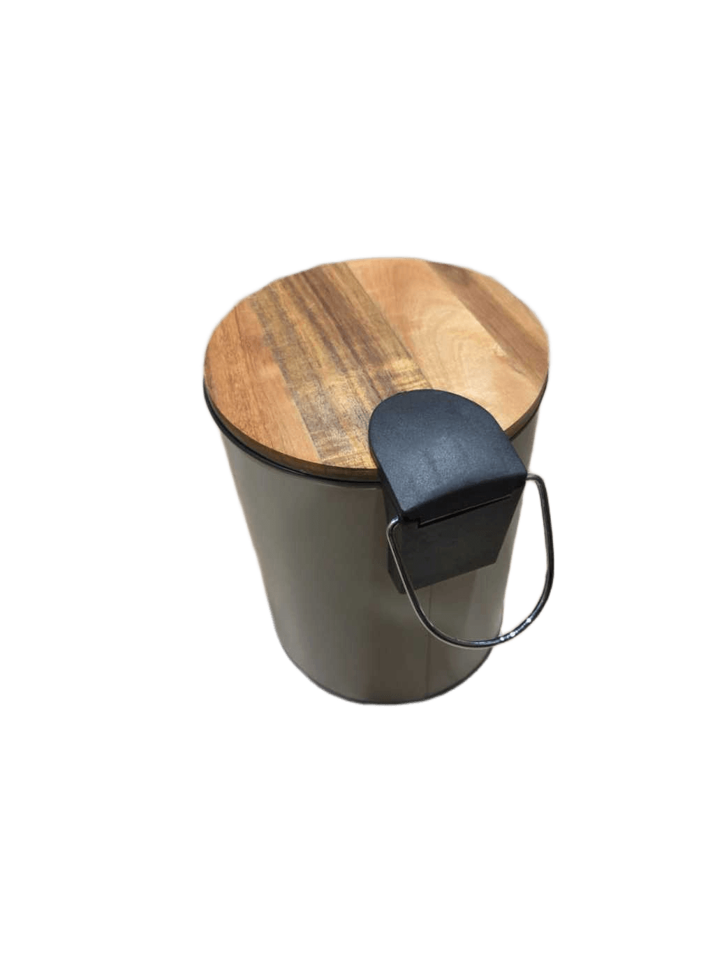 Trash Can Metal/Acacia Fall Brake 2.5l - Beige/Acacia