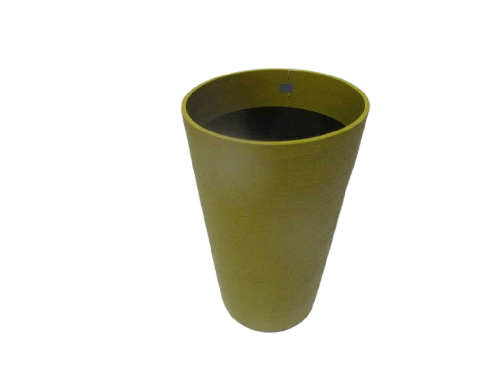 Flower Pot Balata Pp With Hole+plug 1808g 100% Recyclable Olive Yellow Dia34xh55