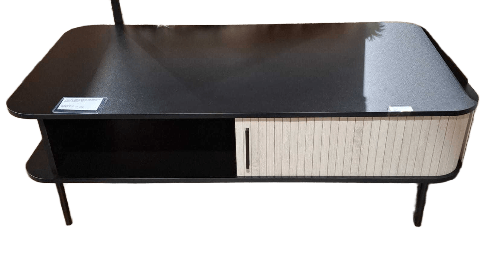 Coffee Table Black Top And Legs X16014 K White Wood 120x60x40