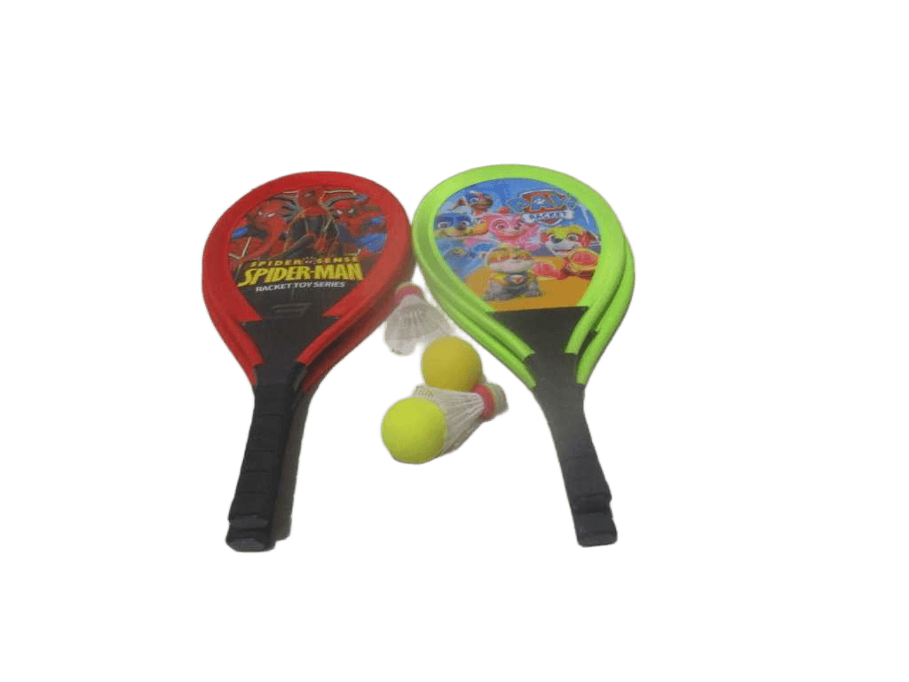 Toys Racket 2 Racket,+1 Tennis Ball+badminton Spider Man Spideman/Paw Patrol 54*27cm