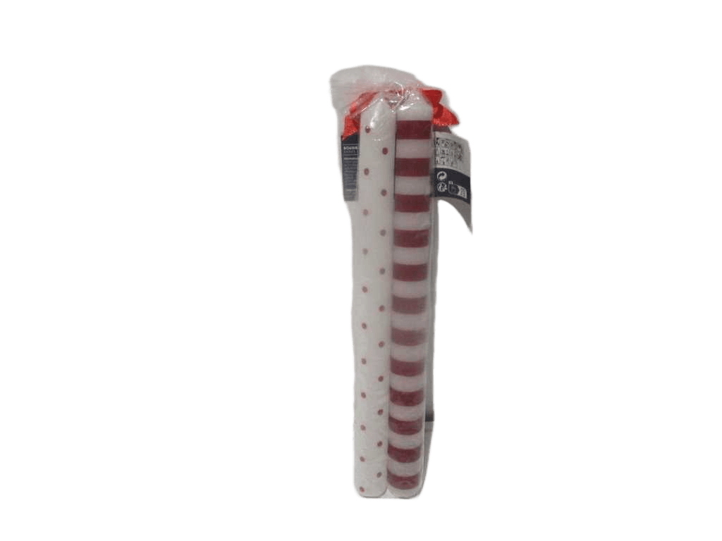 Candle Red/White Print Tap X2