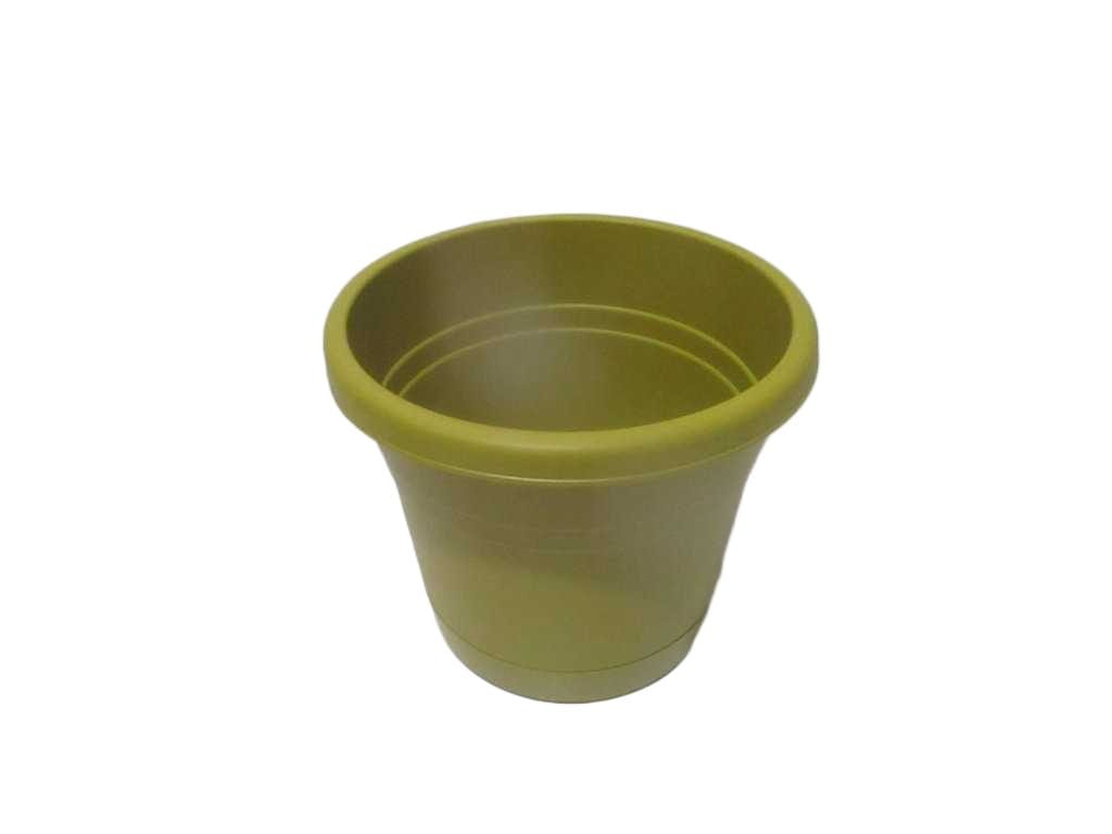 Flower Pot Kumquat Pp With Plate 650g 100% Recyclable Olive Yellow Dia34xh29