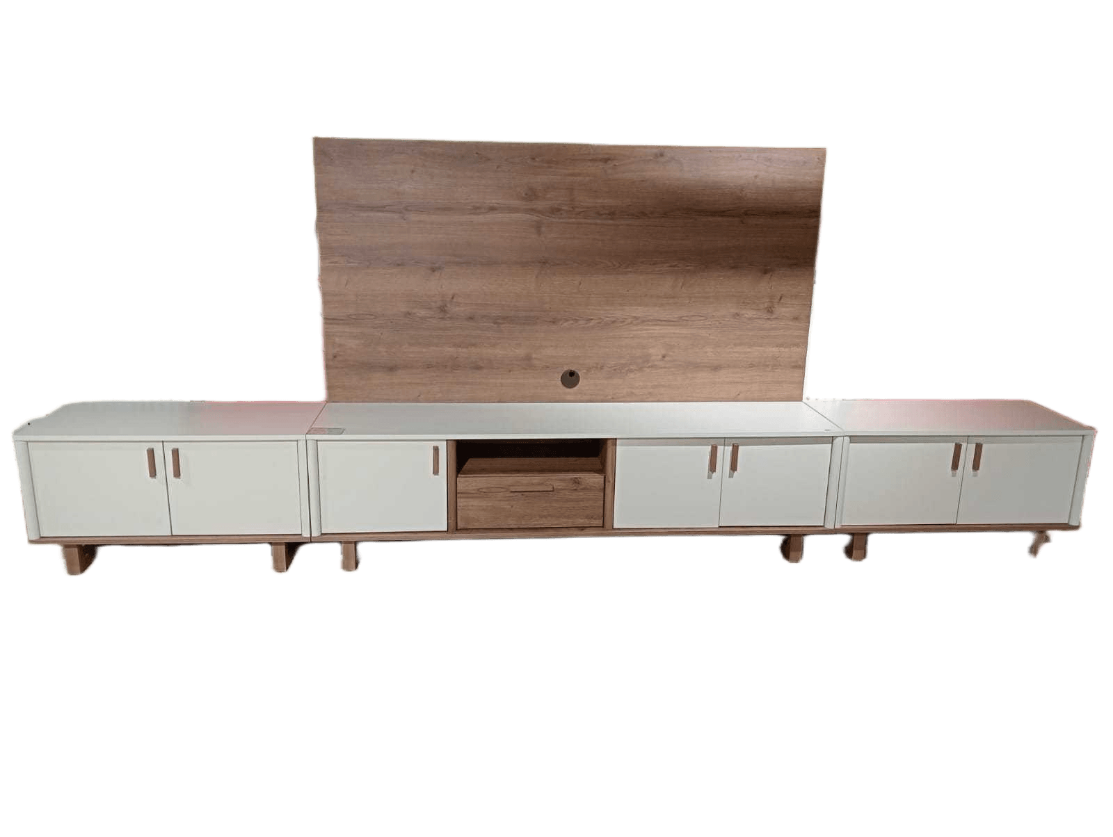 Tv Unit Calina Complete As Picture Walnut / White 388x46x100cm