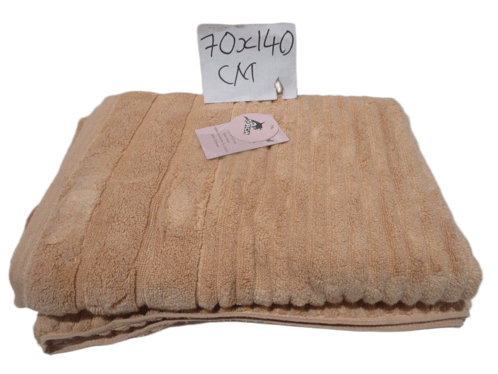 Towel Verna - Plain Dyed Dobby Terry - Zero Twist Cotton Yarn - Narrow Ribbed Pattern - 500 Gsm - Single Ply