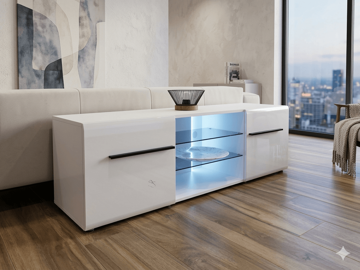 Tv Stand Melamine Faced Chipboard 16mm (Led Light Included)