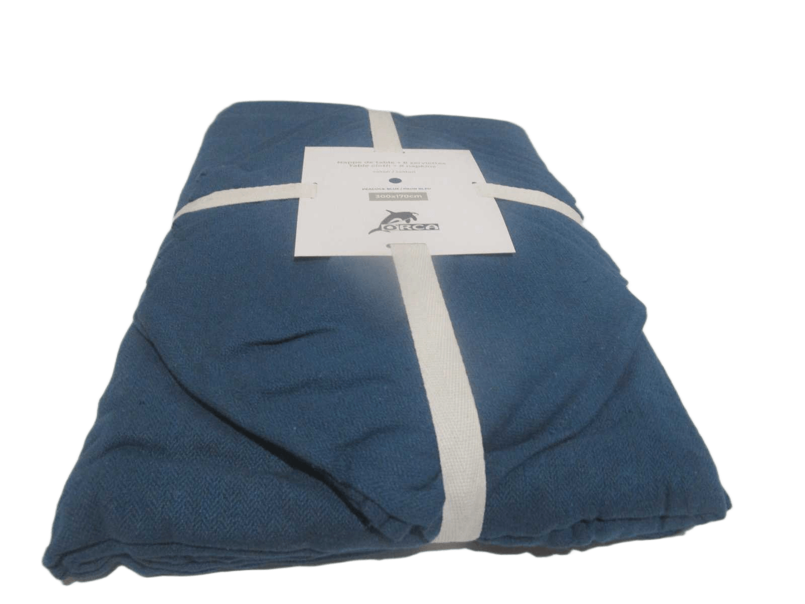 Table Cloth 250x150 + 8 Napkins 185 Gsm 90% Cotton 10% Polymix Herringbone Weave - Packing Ribbon Insert Card + Polibag 1cl=