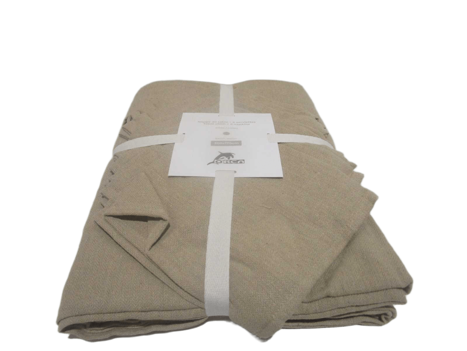 Table Cloth 250x150 + 8 Napkins 185 Gsm 90% Cotton 10% Polymix Herringbone Weave - Packing Ribbon Insert Card + Polibag 1cl=