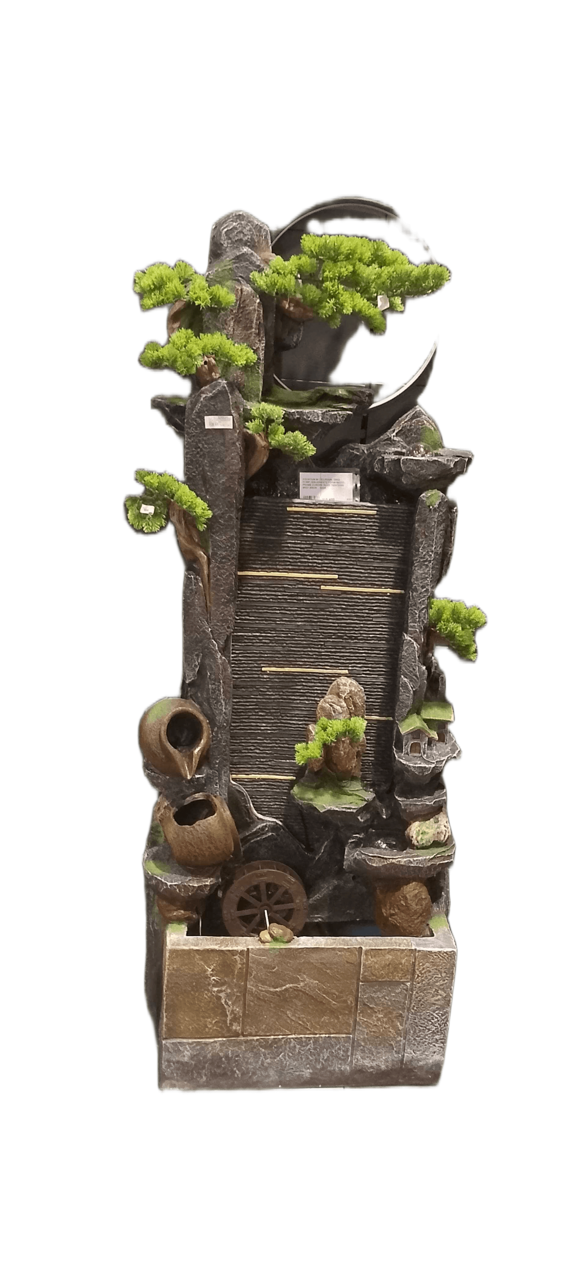 Fountain W Led,resin, 28kg Pump:25w,60hertz Foam+wood Frame,europe Plug 75x41x169