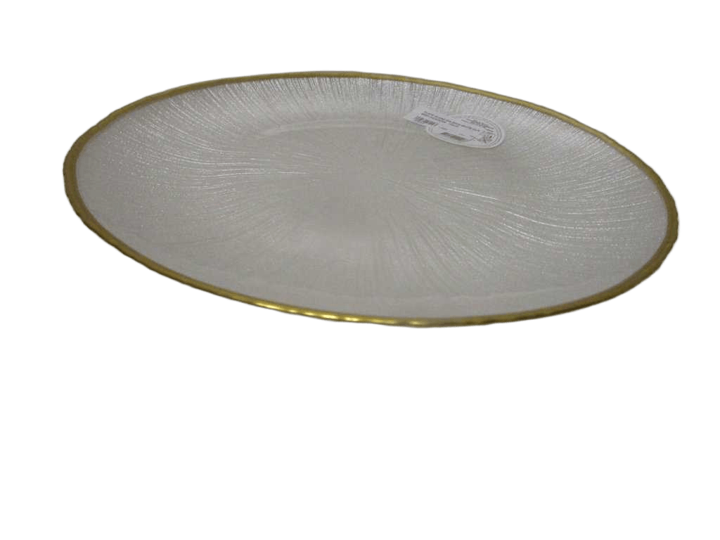 Plate Glass Dia 28cm White Clr