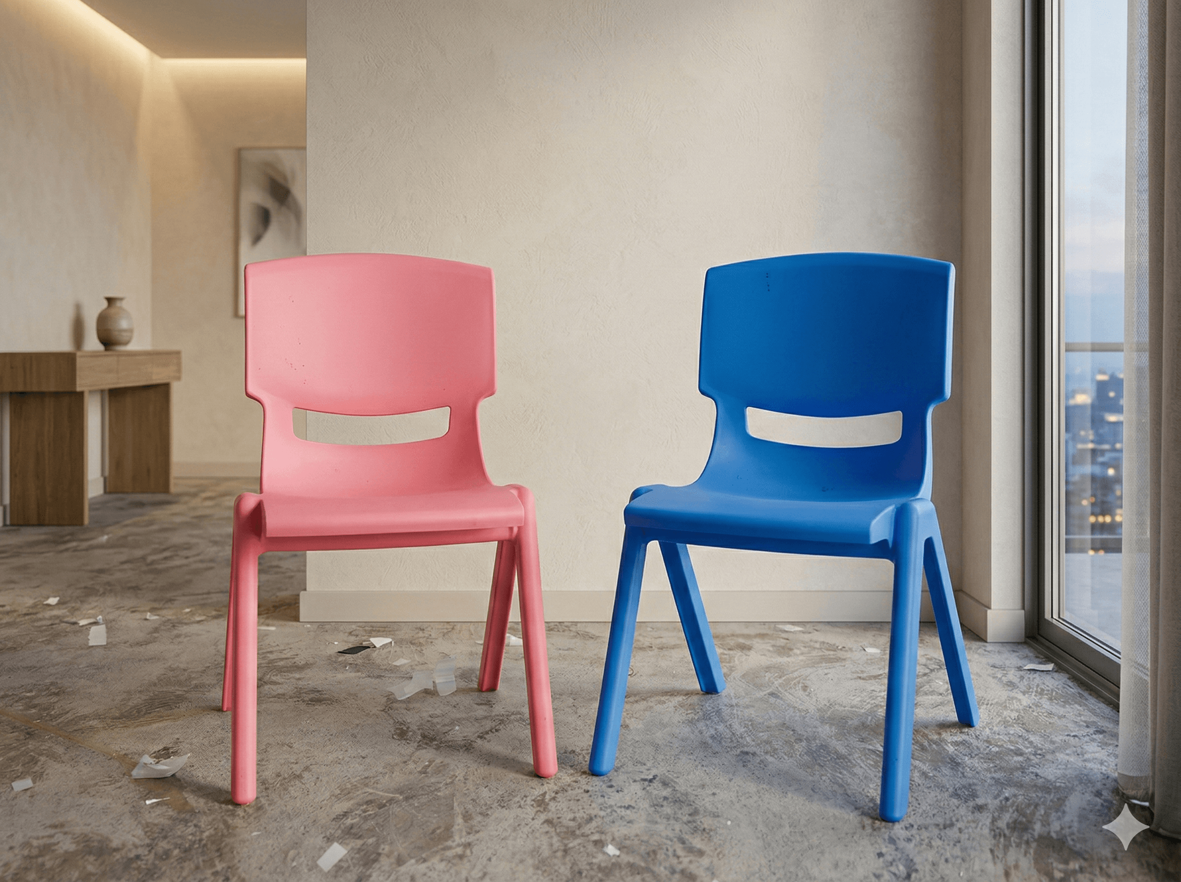 Chair Child Pp Blue Pink Ass 32.5x40x56
