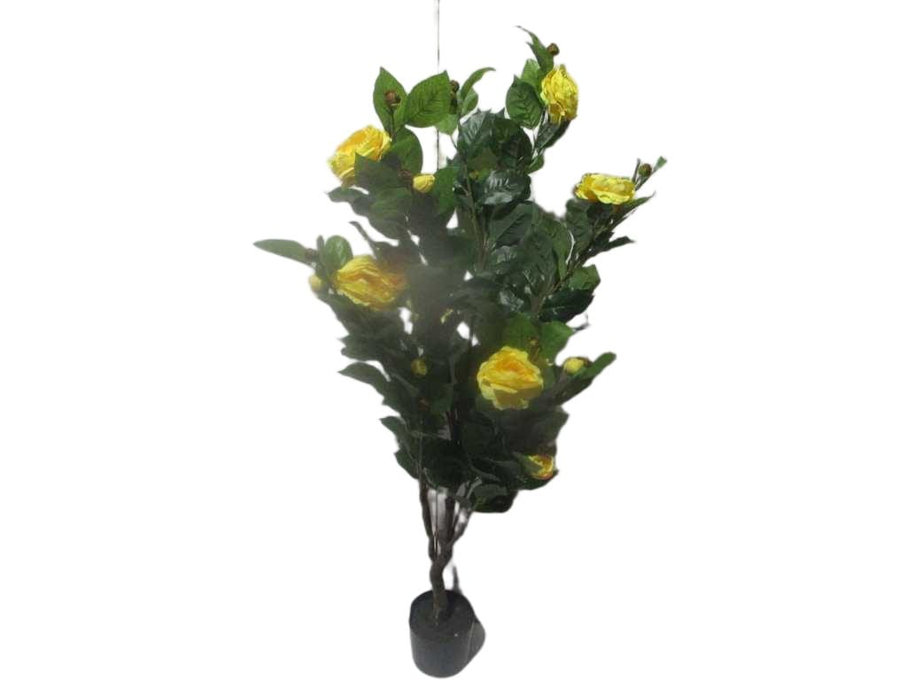 Artificial Tree,camellia , Polyester Flower Pu Stem 135cm Yellow