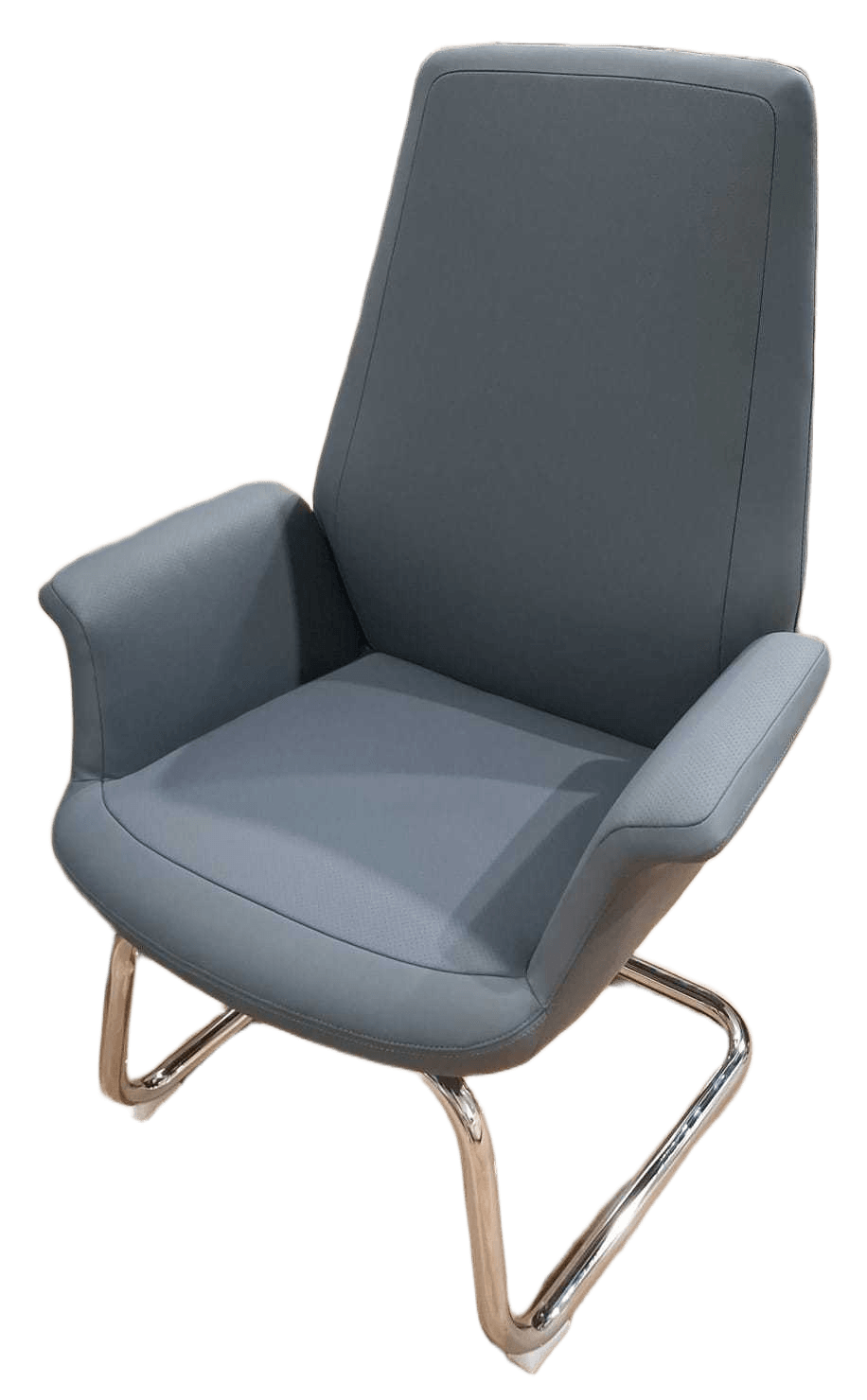 Visitor Chair Pu+chrome Frame 201 Dark Blue 2cl=