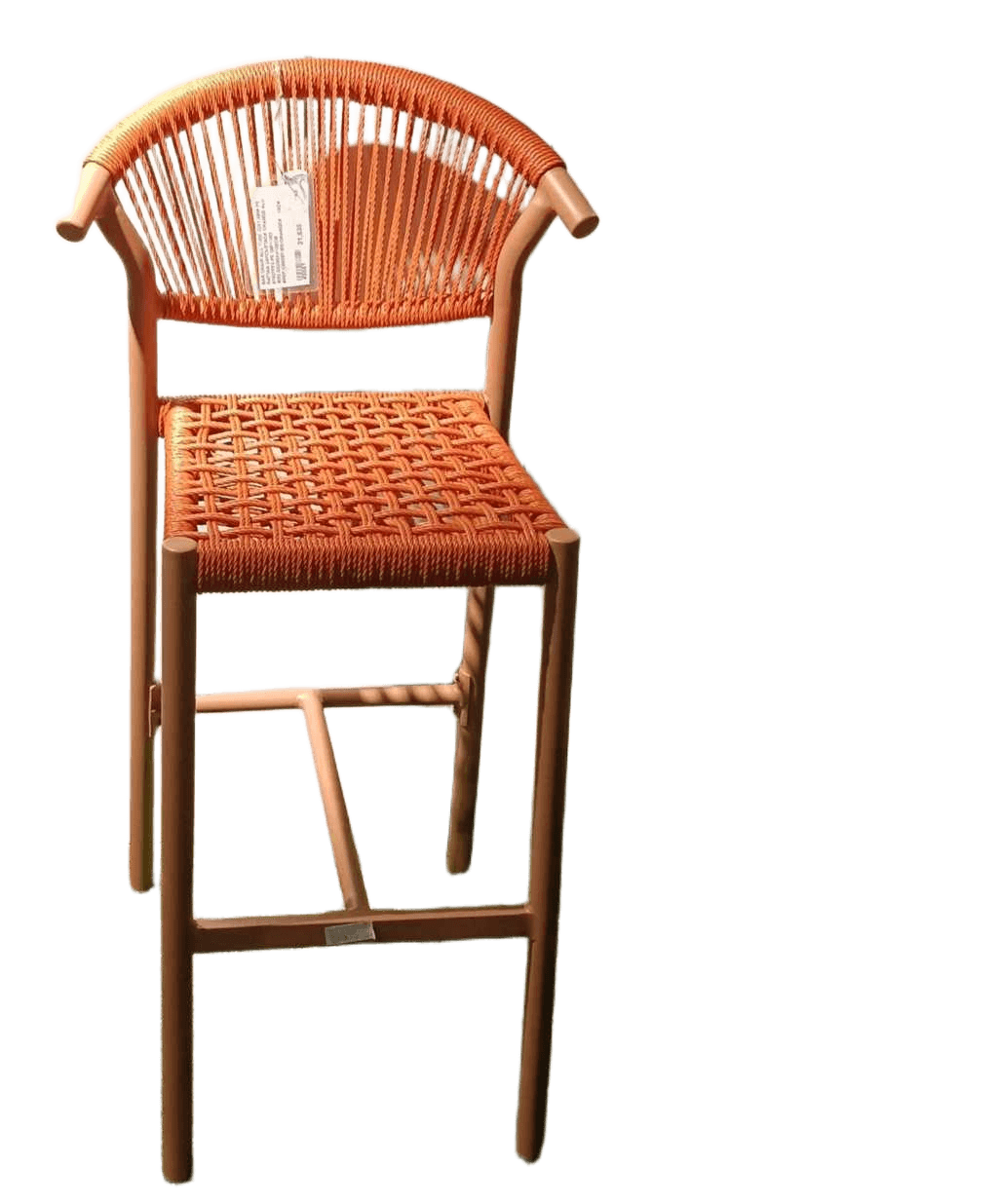 Bar Chair Alu Tube 32x1.2mm Pe Rattan 24pcs/Stack Orange Alu 81927pf3 Pe Qm11362 W53.5xd58xh106cm