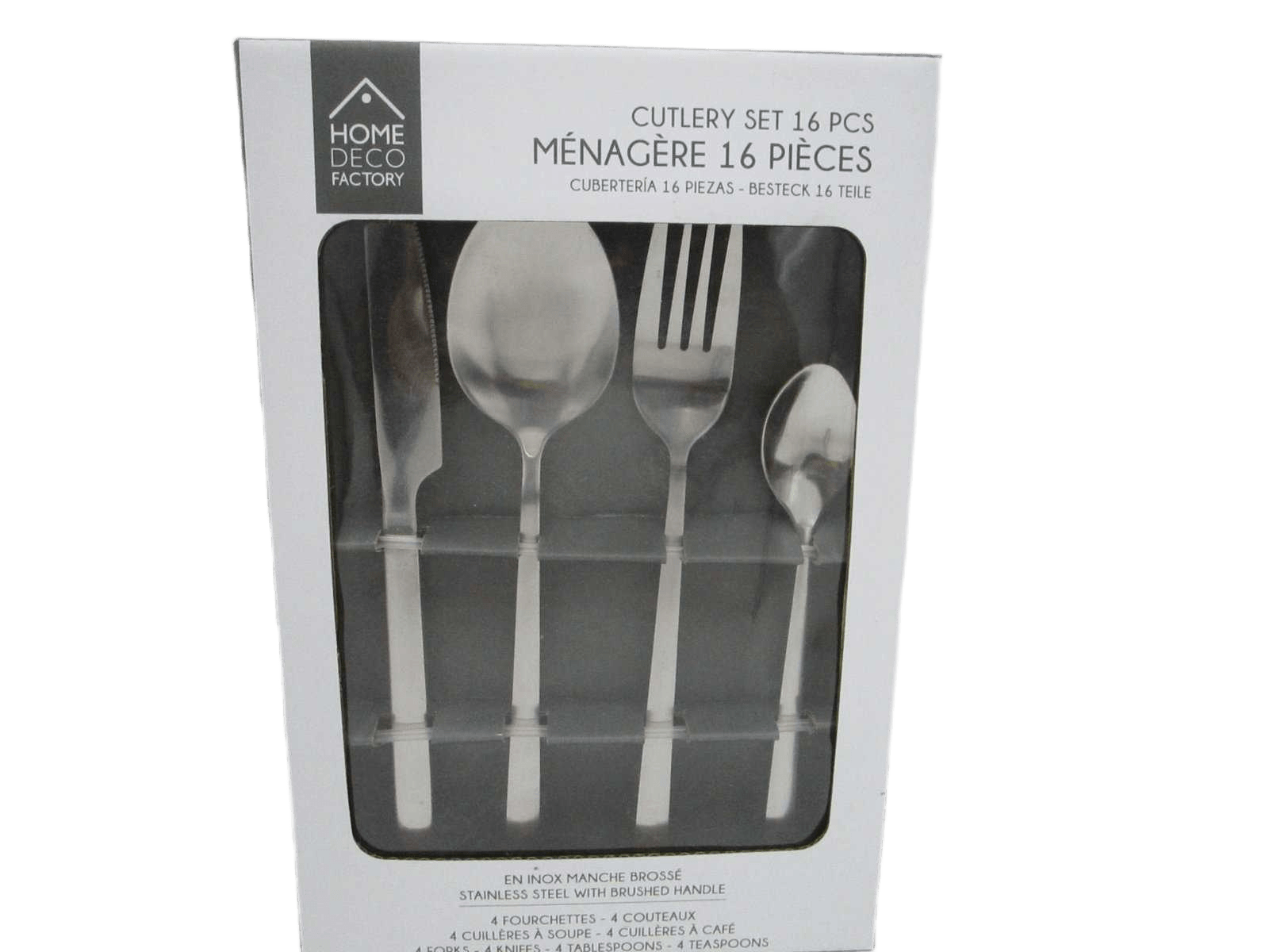 Cutlery Set 16 Pieces Matte Shiny Stainless Steel M8