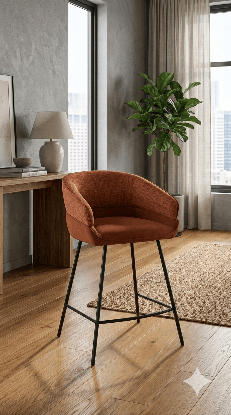 Bar Chair, Fabric Iron Feet Horizon 57 Rd85036-24 Terracota 540*560*890
