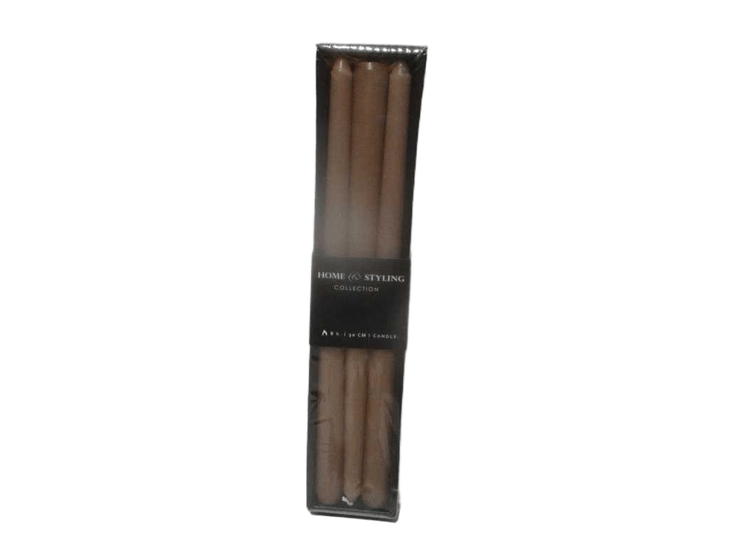 Candle 30cm Set Of 6pcs Taupe