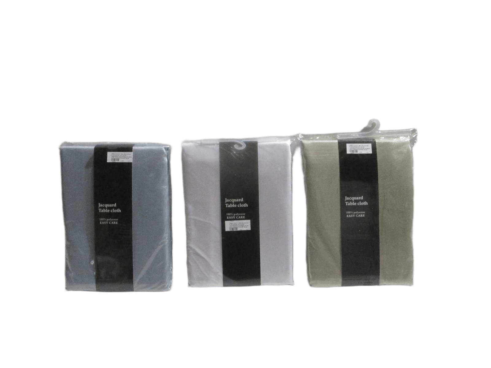 Table Cloth, 100% Polyester Plan Design Uni Color 180g/M2(White/Kahki/Blue Grey) 3col /Asswhite/Kahki/ Blue Grey 3col Ass 152*213