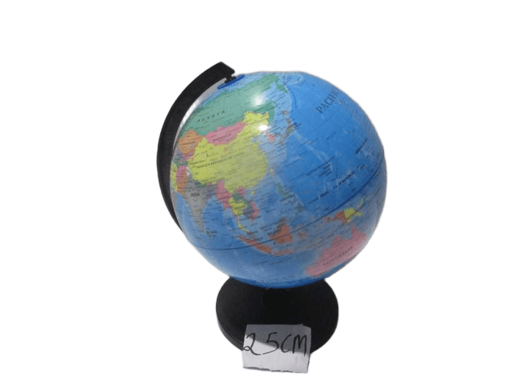 Globe Pvc Plastic Base English Color Box Blue 25cm
