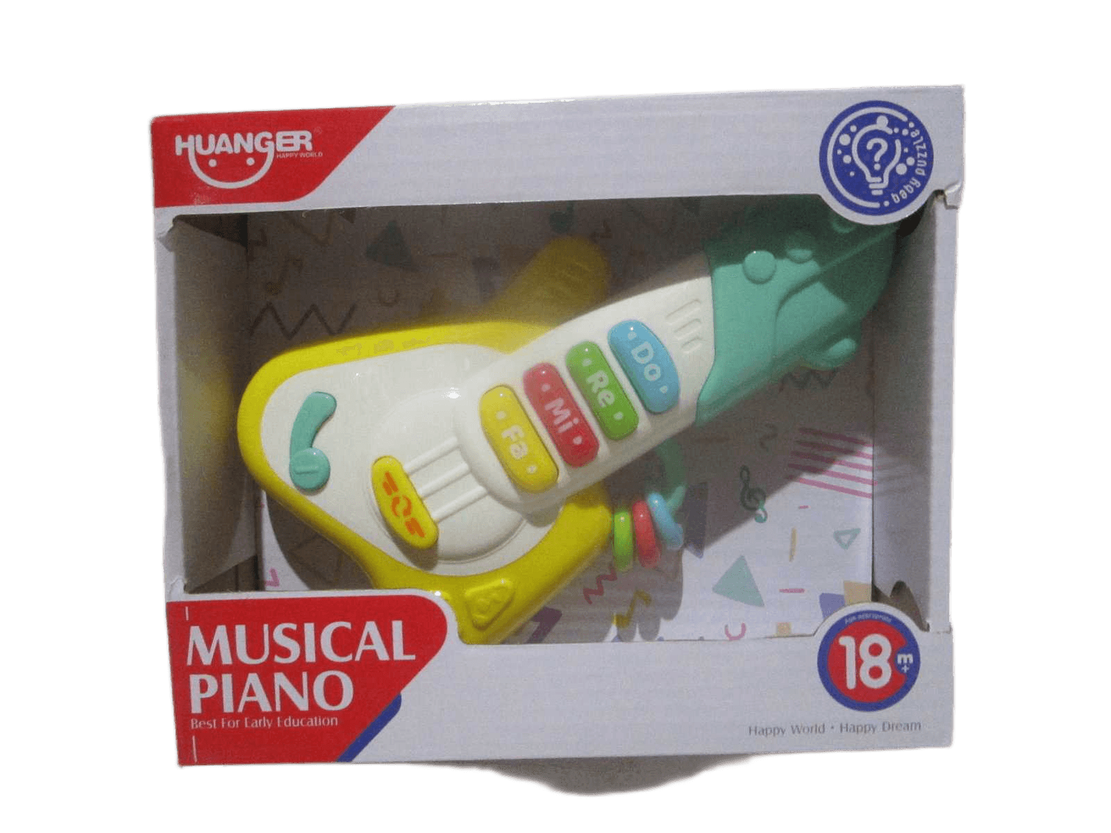 Early Education Toy Guitar Music Abs Need 3x1.5v Aaa Batteries Window Box Guitar 20x17