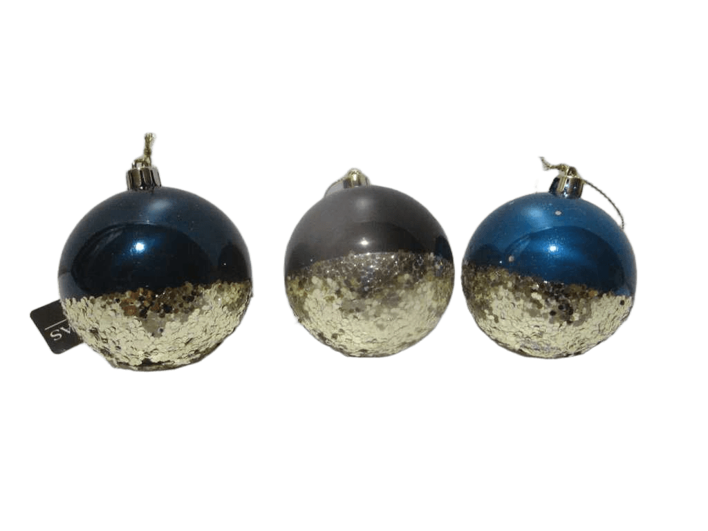 Ball Xmas 80mm Gold Glitter 3