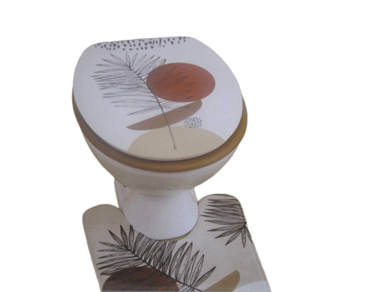 Toilet Seat Wc 18 Pouces Mdf Couvercle Design Imprime Et Attaches Plastique - Reconnect