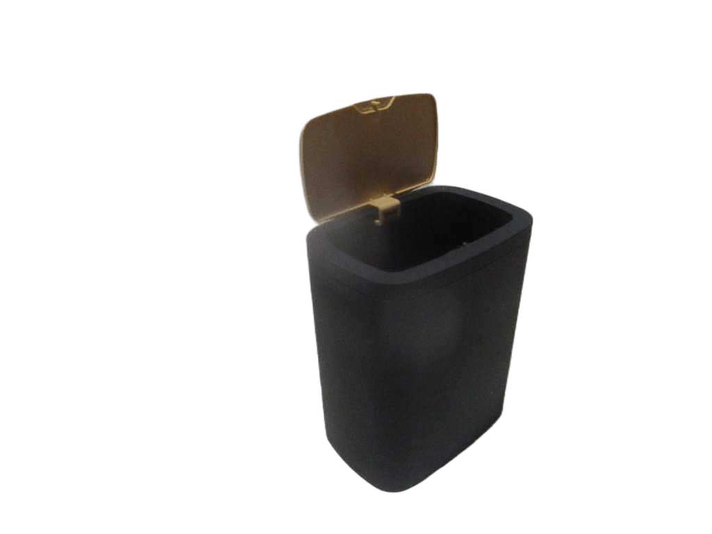 Dustbin Abs Rubber+ Pvc Facon Bambou 5l - Black