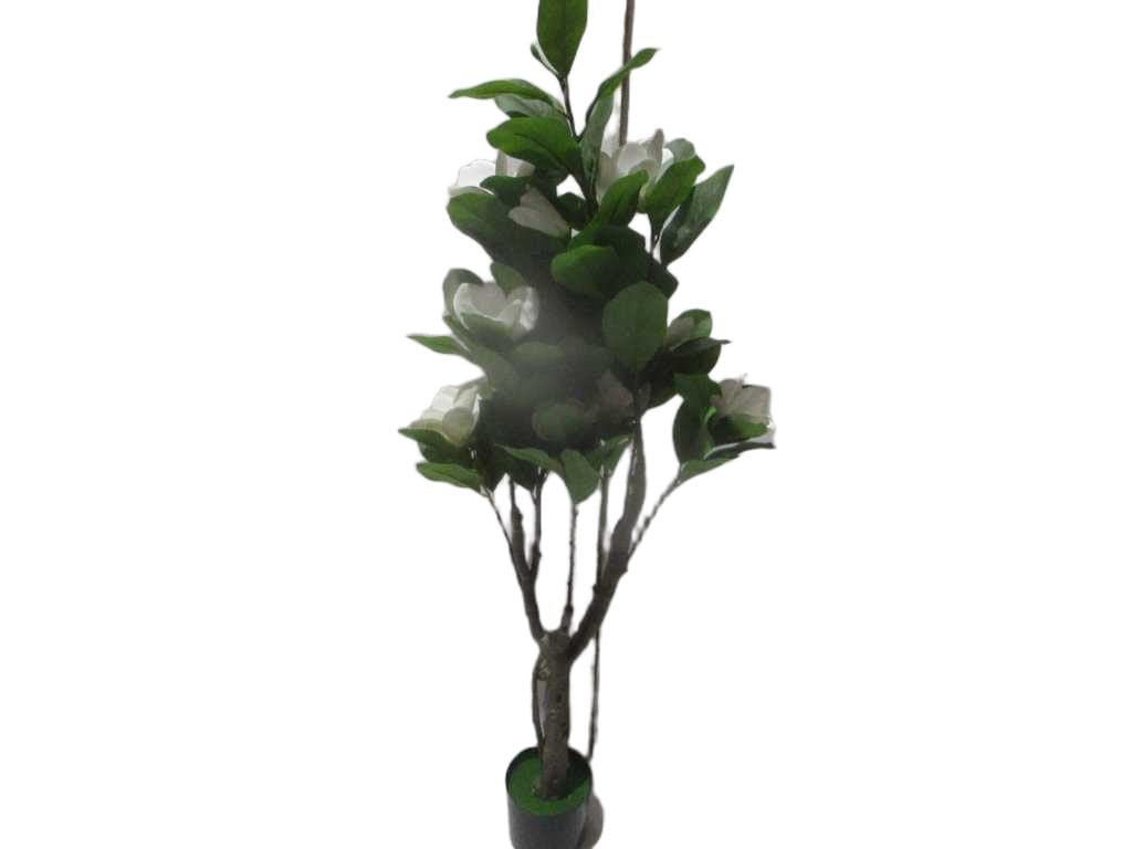 Artificial Plant 1.4m With Flower Pot 2 Big Pole,3 Small Pole 83 Leaves 12 Flower Packing:opp Bag White Flower 1.4m