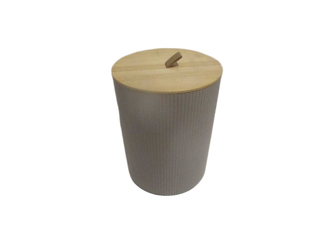 Dust Bin, Pp+bamboo 550g Taupe Dia 19.5*24