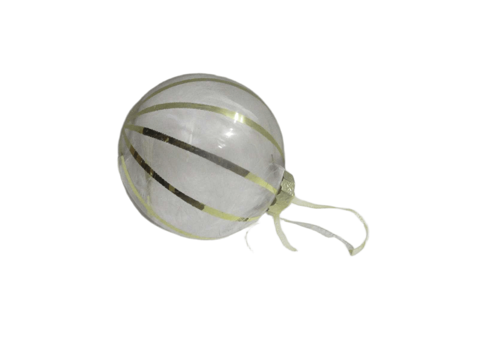 Ball Xmas 80mm Feathers Gold