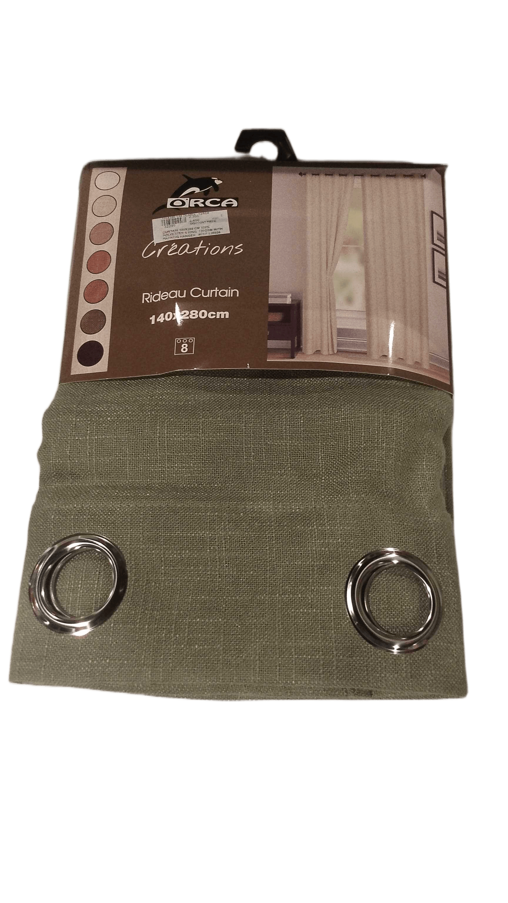 Curtain 140x280 Cm 100% Polyester 8 Ring 130gsm With Packing Hanger