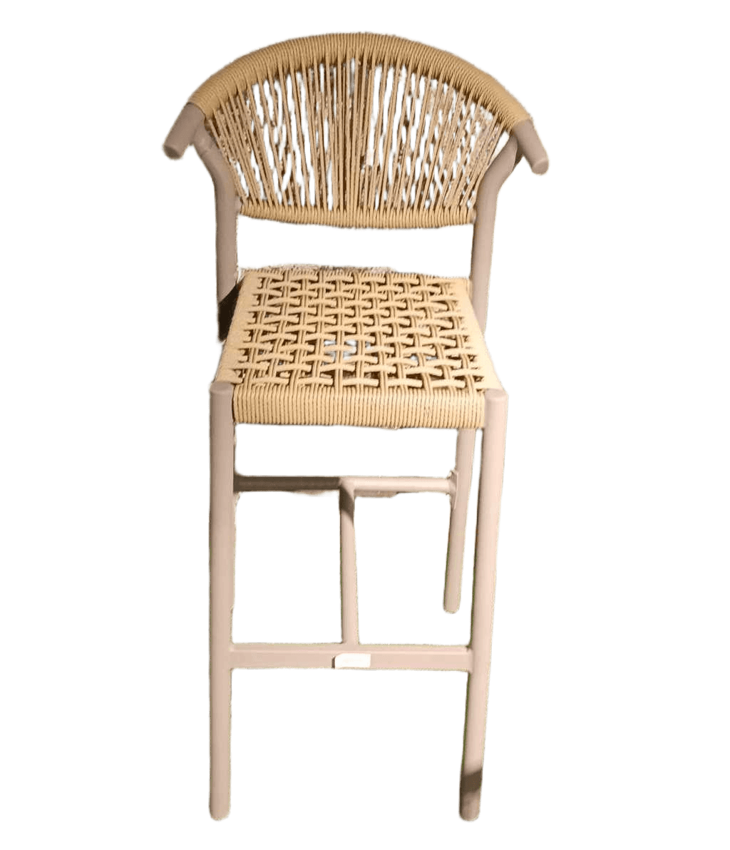 Bar Chair Alu Tube 32x1.2mm Pe Rattan 24pcs/Stack Taupe/Beige Alu 134/93750 Pe Qm11280 W53.5xd58xh106cm