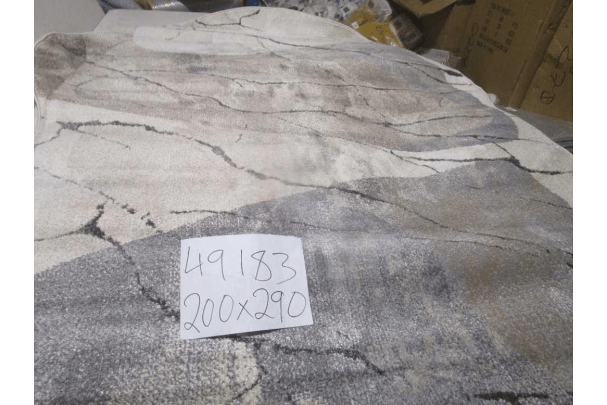 Carpet 200x290 Rio Soft Yarn Headset With Shrink Polyester 2,200 Grm / Sqm 224,000 Pnt/Sqm 12mm Pile Height Free Shape Hja26 Grey/Cream